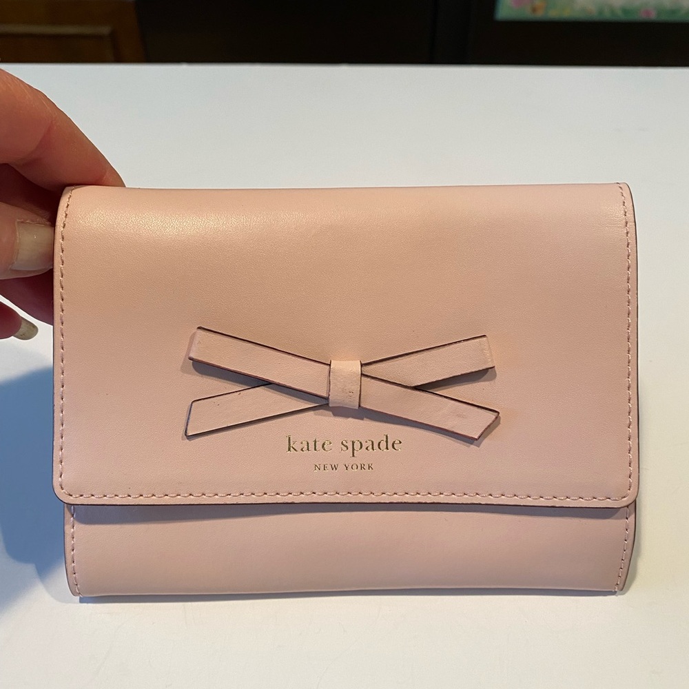 Kate Spade Peach Soft Leather Trifold Leather Wallet